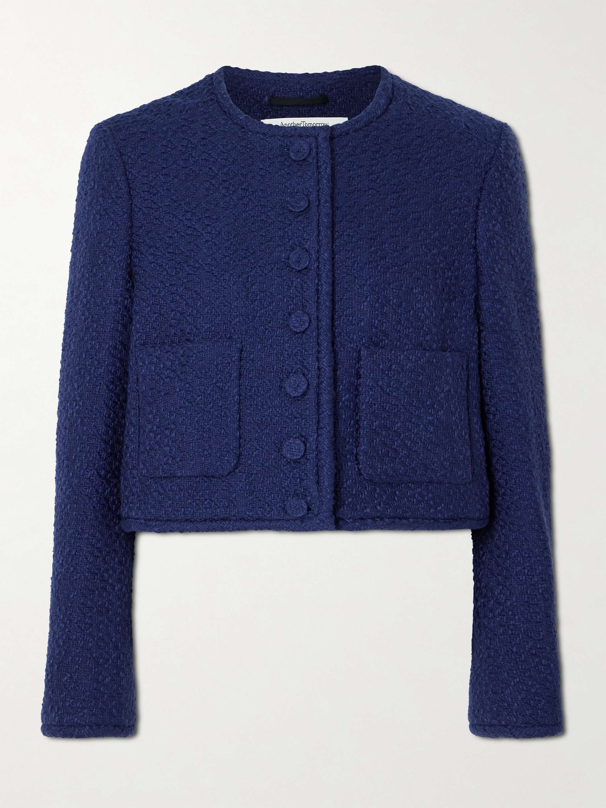 Cropped Organic Cotton-Tweed Jacket
