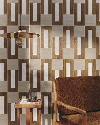 Wall marquetry wood panelling used as a wallcovering