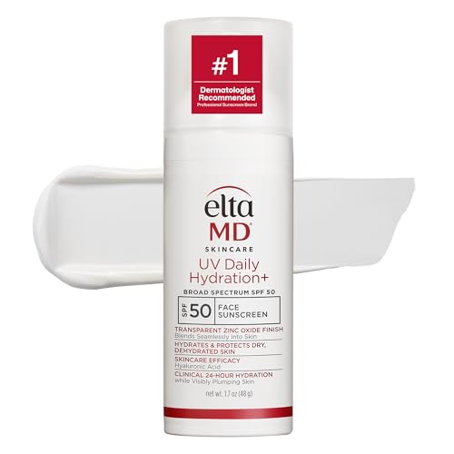 Eltamd Uv Daily Hydration+ Spf 50, Untinted Face Sunscreen Moisturizer With Zinc Oxide, Dermatologist Trusted Lightweight Hybrid Sunscreen, 1.7oz Pump