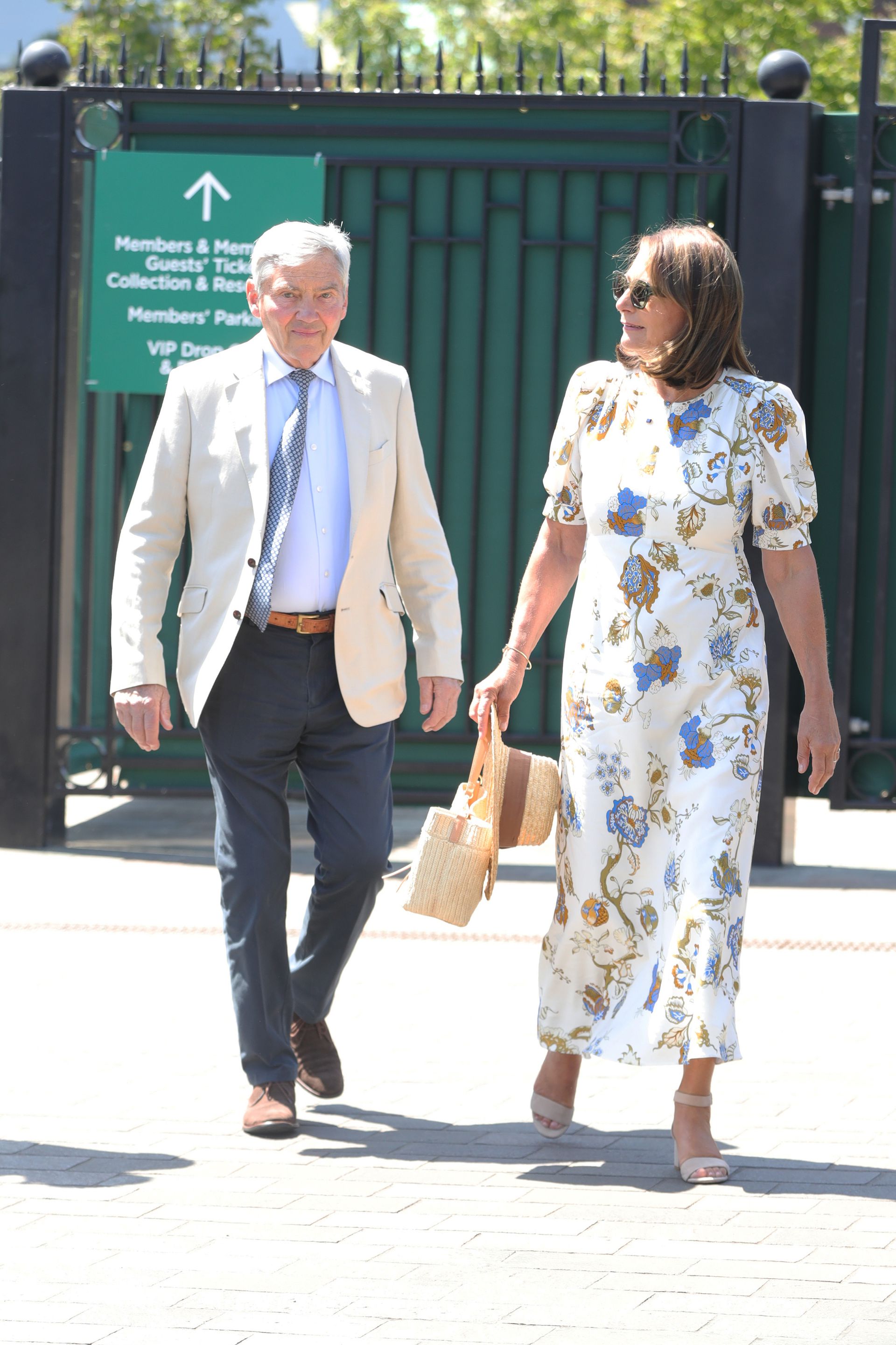 Carole Middleton walking with Michael Middleton at Wimbledon