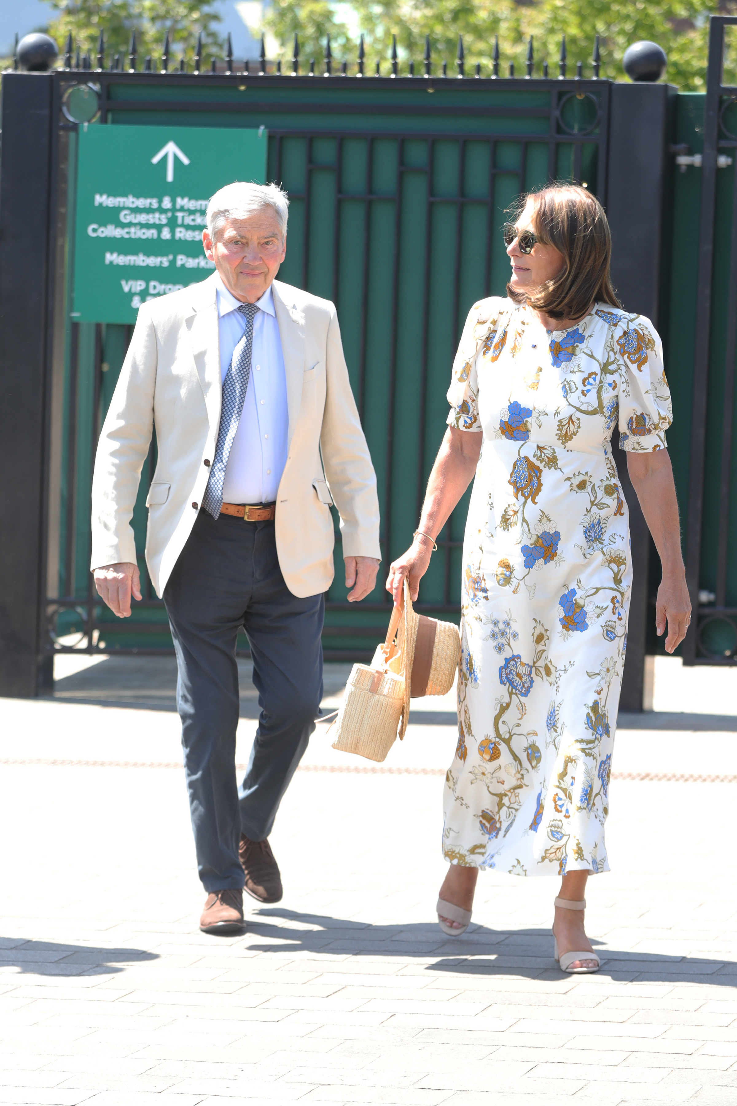 Carole Middleton walking with Michael Middleton at Wimbledon