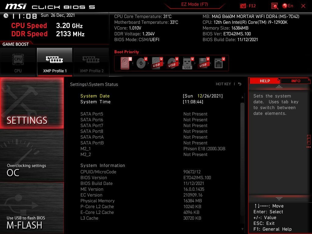MSI MAG B660M Mortar WIFI DDR4