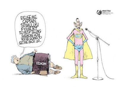 Obama the Stimulus Superhero