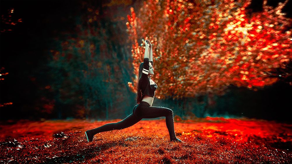 a female athlete stretching