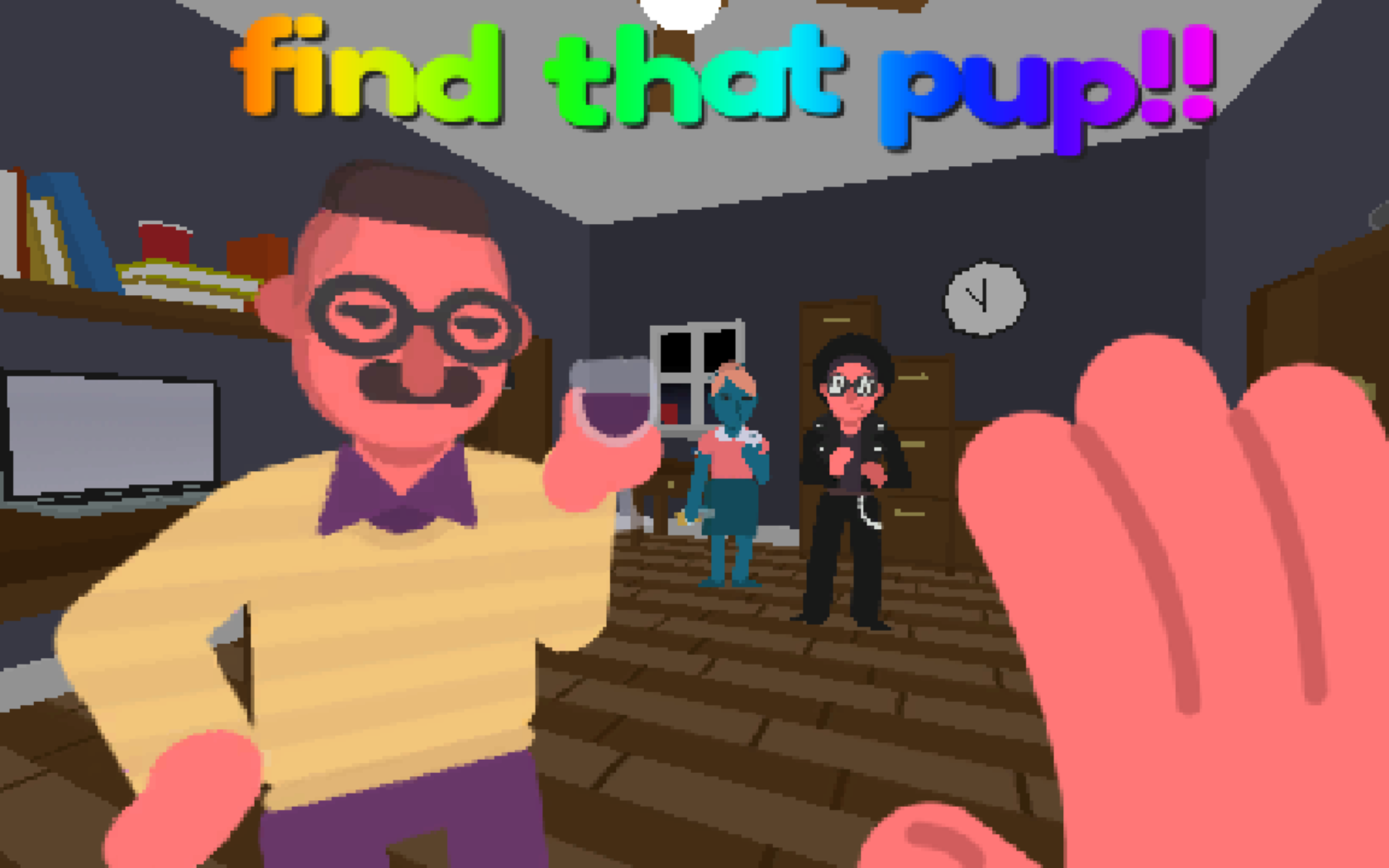 Pet the Pup at the Party, a free PC game with pup petting