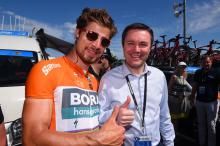 UCI president David Lappartient gives Peter Sagan the thumbs up