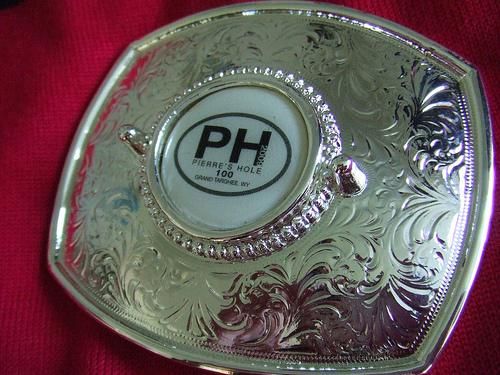 Finishers of the Pierre's Hole 100 win this belt buckle