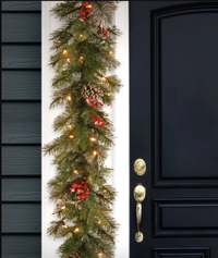 Faux garland with lights, Wayfair