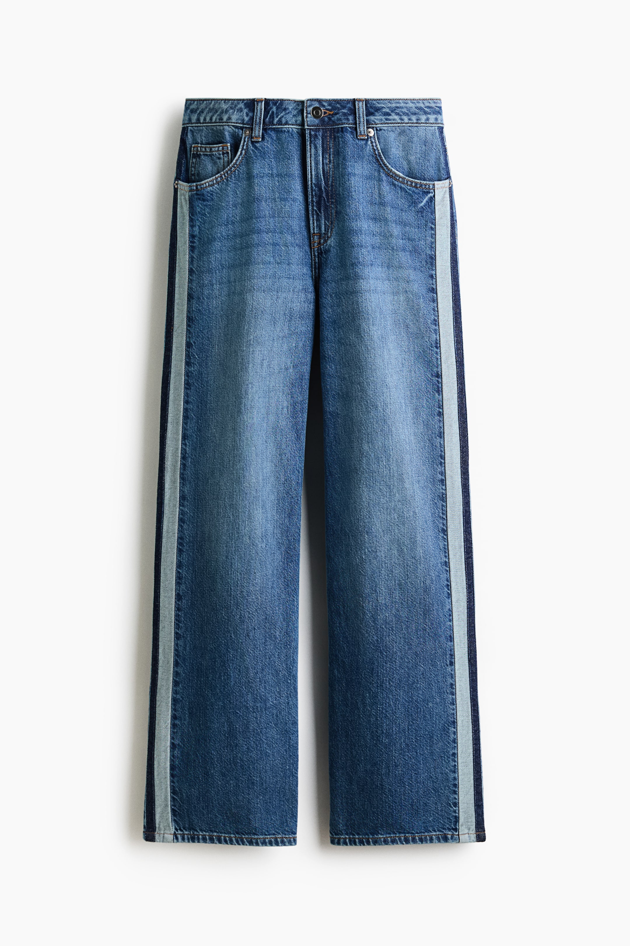 Wide Regular Side-Striped Jeans