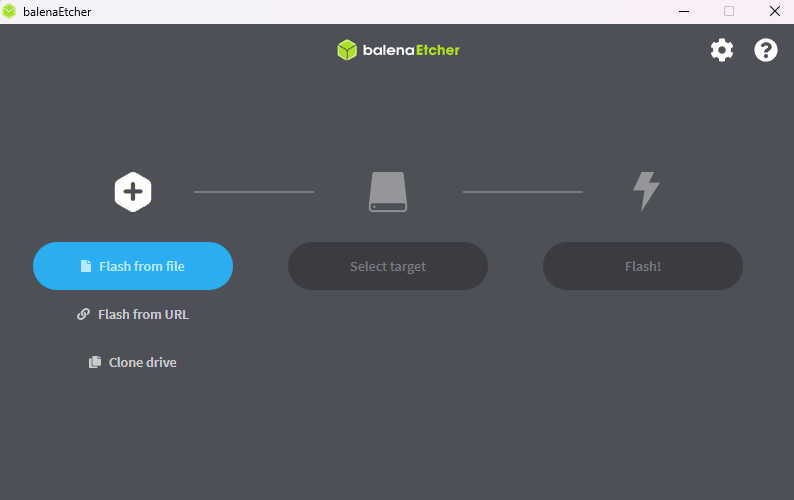 Balena Etcher main screen