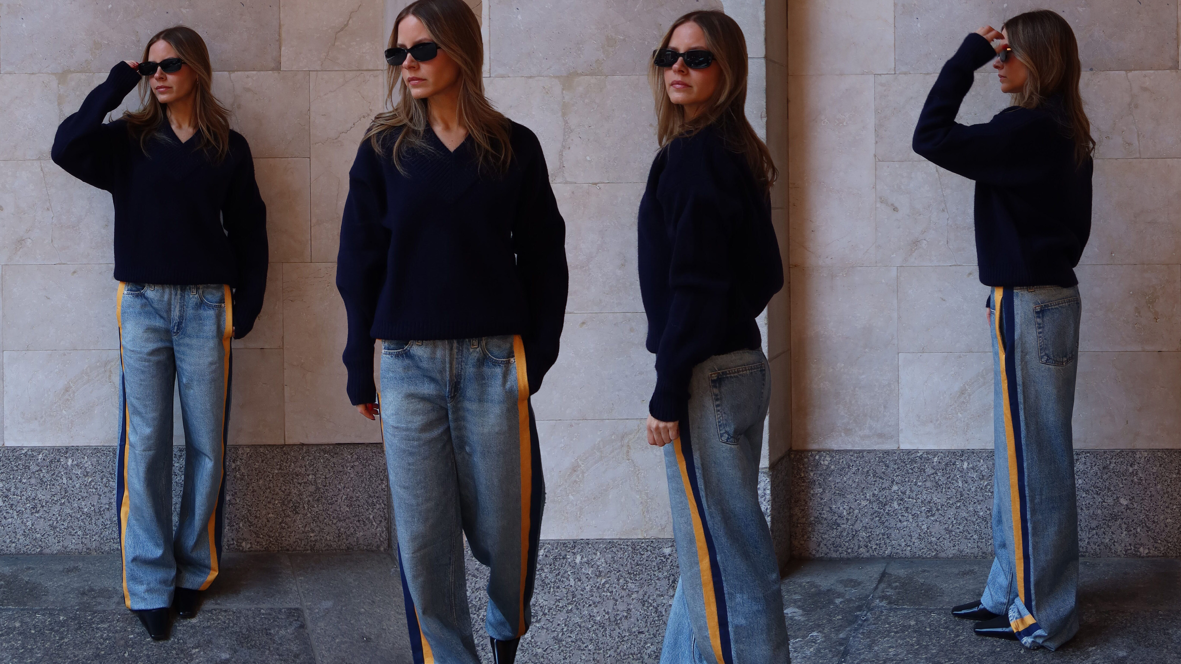 Nikki wears Rag &amp; Bone's new miramar sport pants.