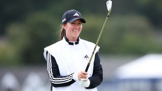 Linn Grant takes aim with an iron shot ahead of the AIG Women's Open