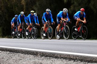 Alberto Bettiol with the Italian National Team at 2022 UCI Road World Championships