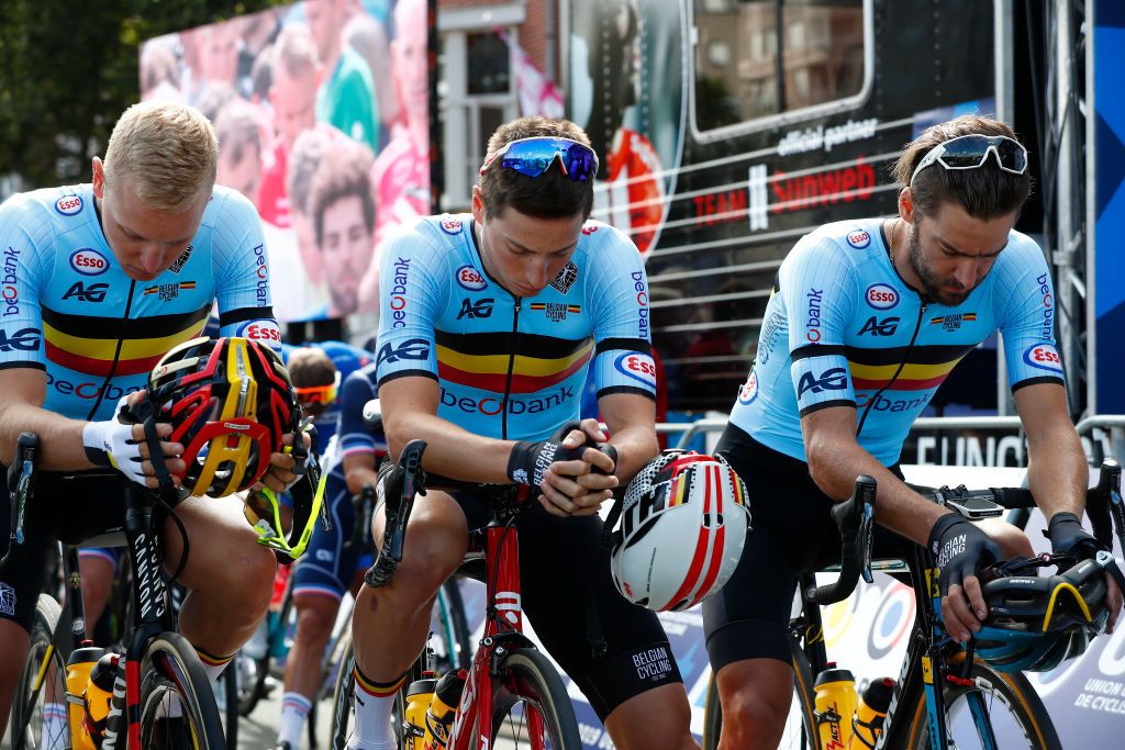 The Belgian team donned black arm bands in memory of Bjorg Lambrecht