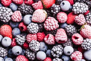 Frozen blackberries, strawberries, raspberries and blueberries
