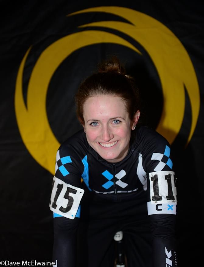 Young Ellen Noble appeared to have a halo while warming up in her tent.