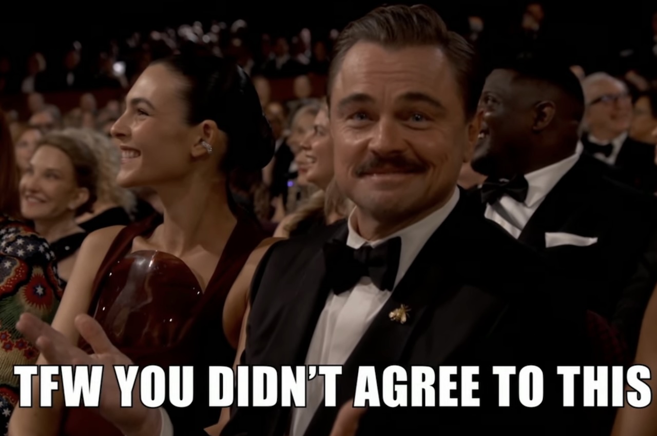 Leonardo DiCaprio in new Oscar meme at 2026 Oscars