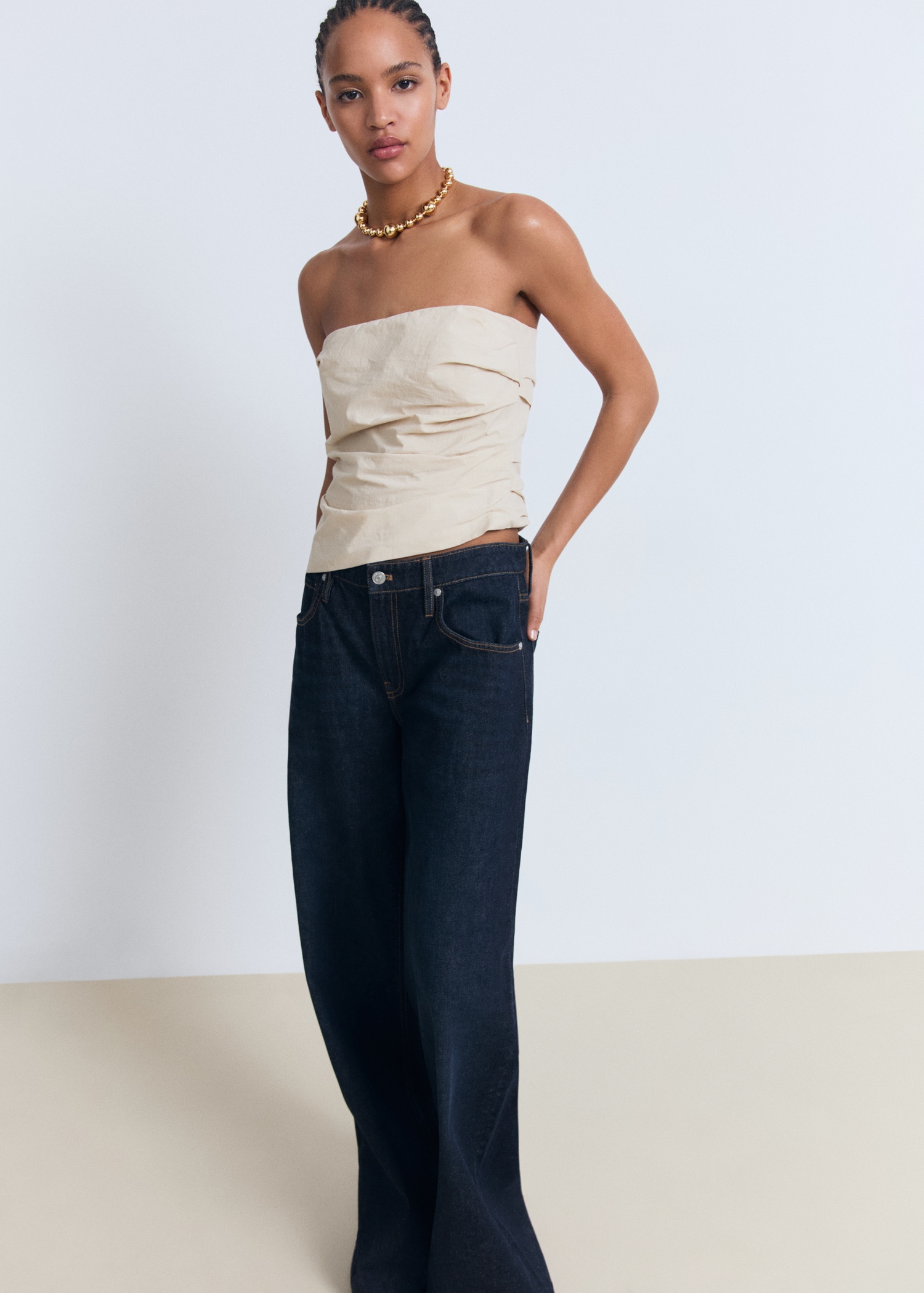 Asymmetrical Strapless Top - Women | Mango United Kingdom
