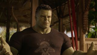 Mark Ruffalo's Smart Hulk talks to Jennifer Walters in She-Hulk: Attorney at Law