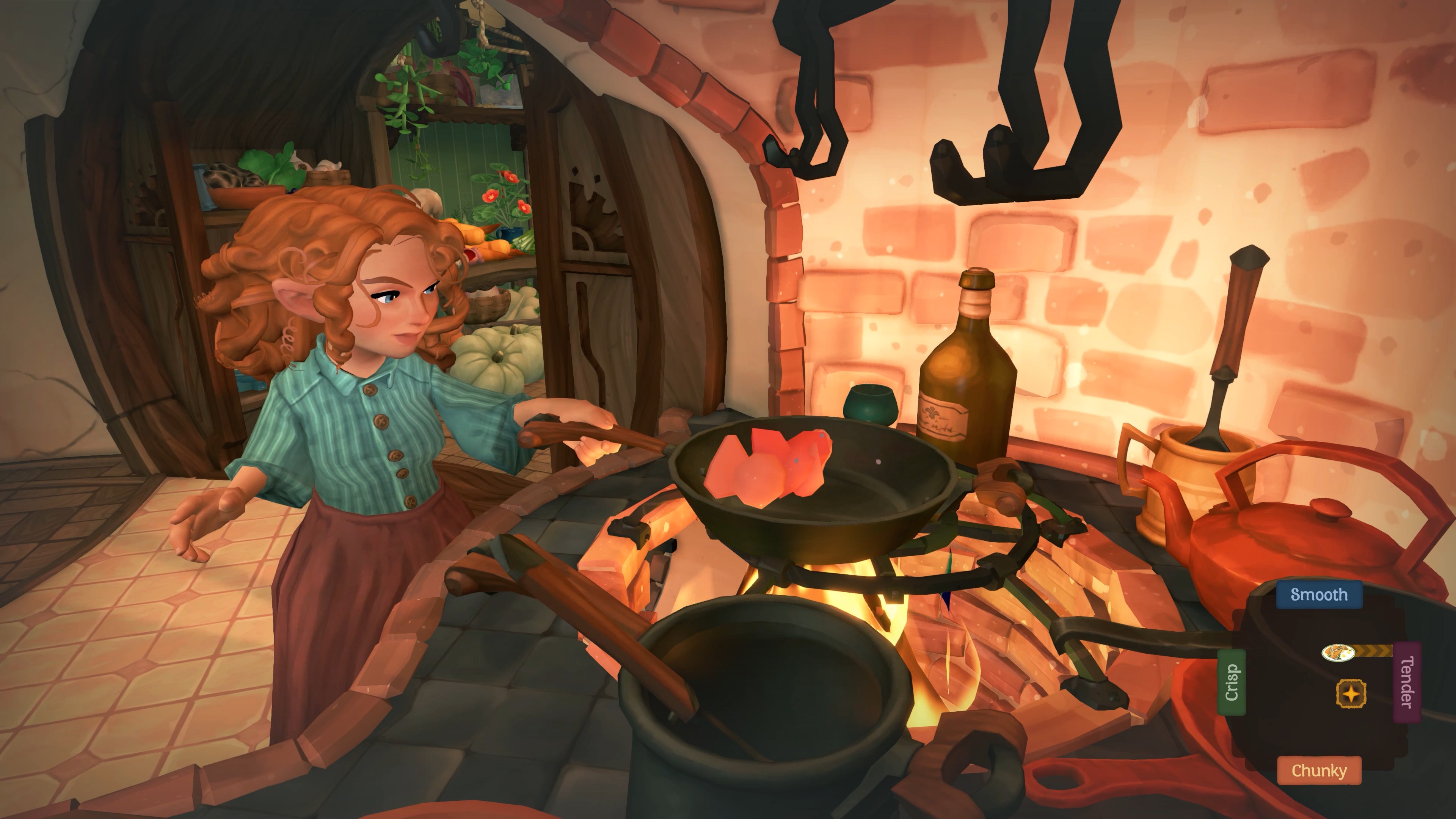 Cook a hobbit in the stories of the shire, which appears to the bottom of the UI. It has the options to make food more tender, crisp, chicken or smooth.