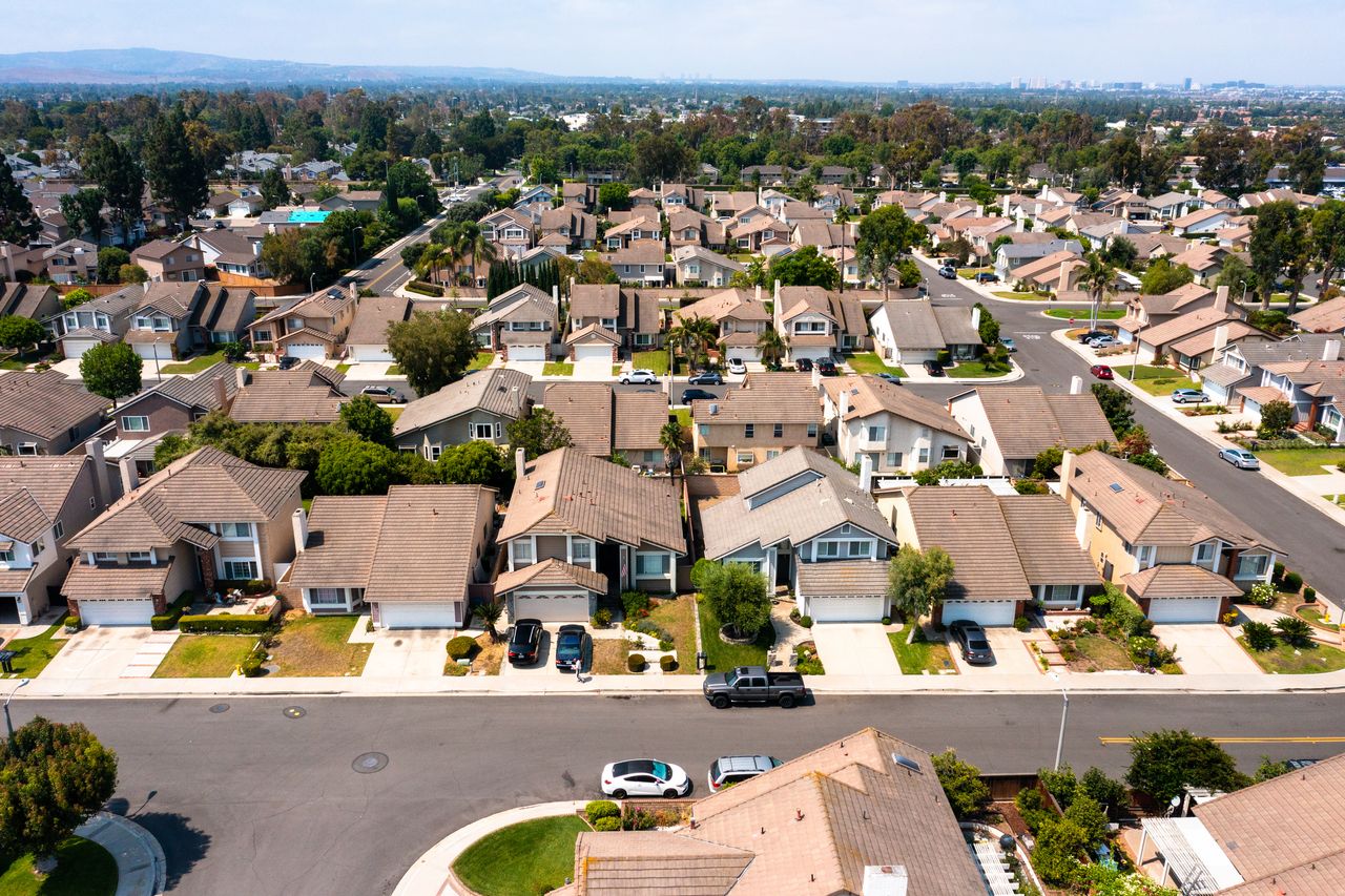 neighborhood full of houses