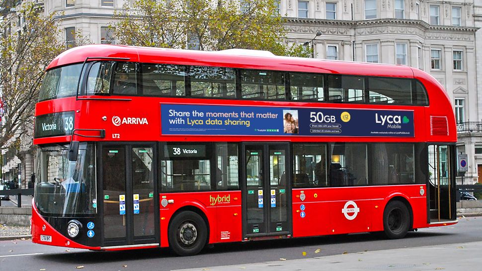 Lyca Mobile logo on side of bus