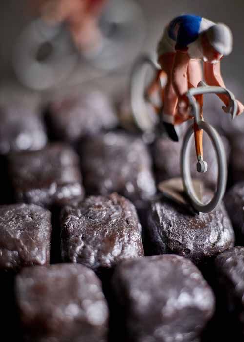 This rider seems to be eating up those chocolate cobblestones