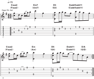 Capo at the 7th fret - Example 5