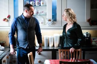 Mick Carter confronts Janine Butcher in EastEnders