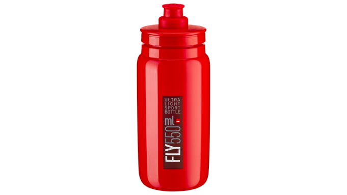 Elite Fly ultra-lightweight water bottle in red as featured in the best water bottles for cycling