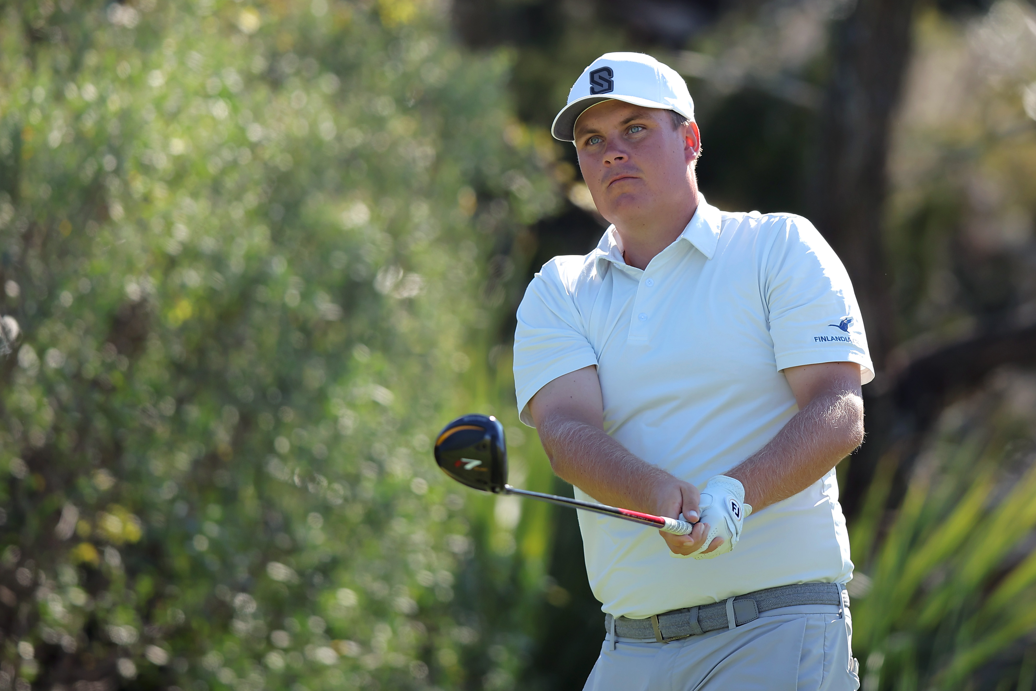 Sami Valimaki hits a mini driver off the tee