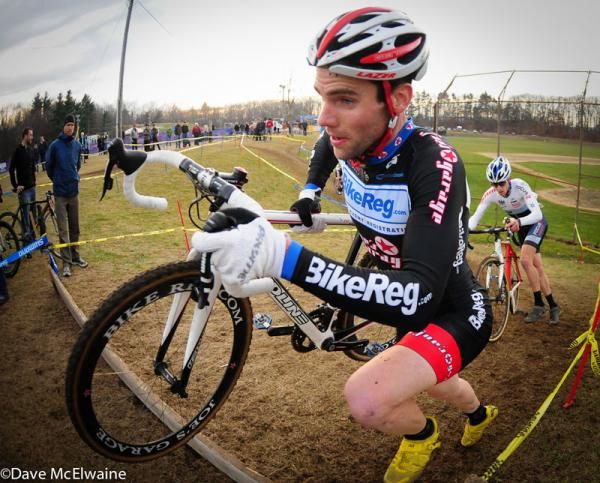 Justin Lindine (Bikereg.com/Joe&rsquo;s Garage) chasing McNicholas to no avail