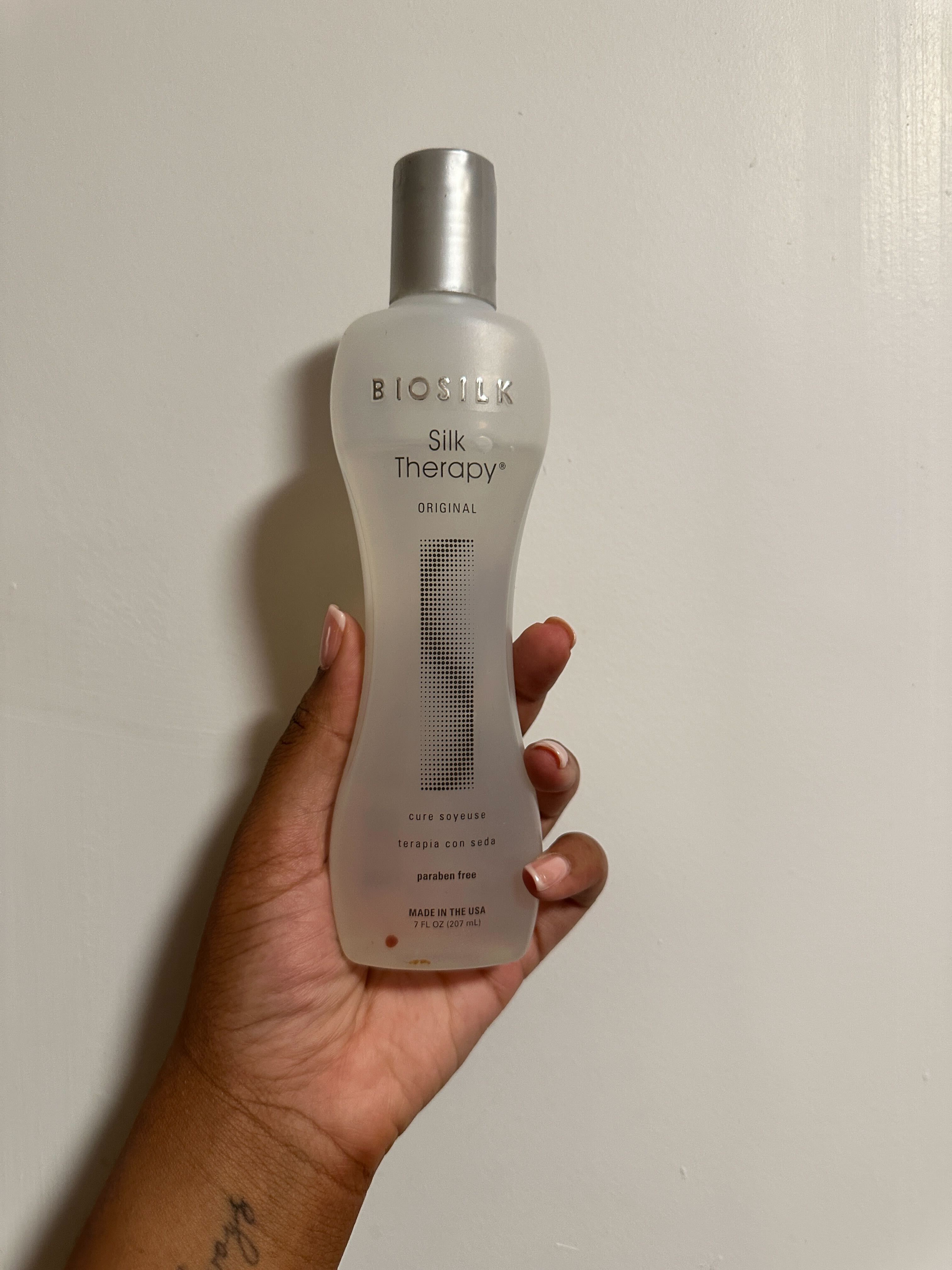 Ariel Baker testing Biosilk Silk Therapy Original.