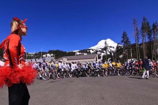 The racers had a special Team Oregon fairy to see them off for the Queen stage.