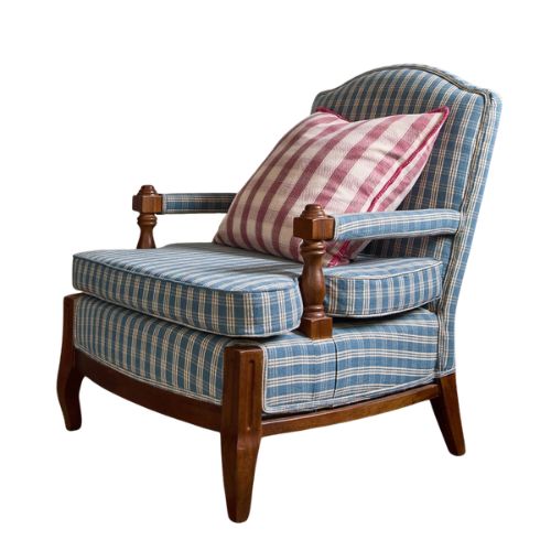 Greenrow, Winslow Upholstered Chair Blue Plaid