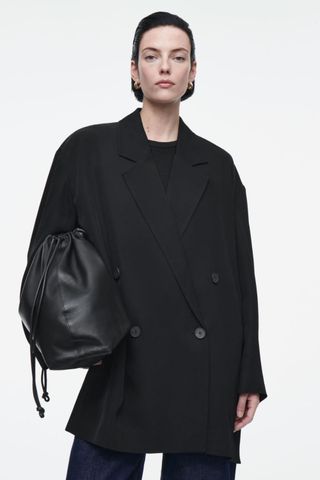 COS Oversized Draped Double Breasted Blazer