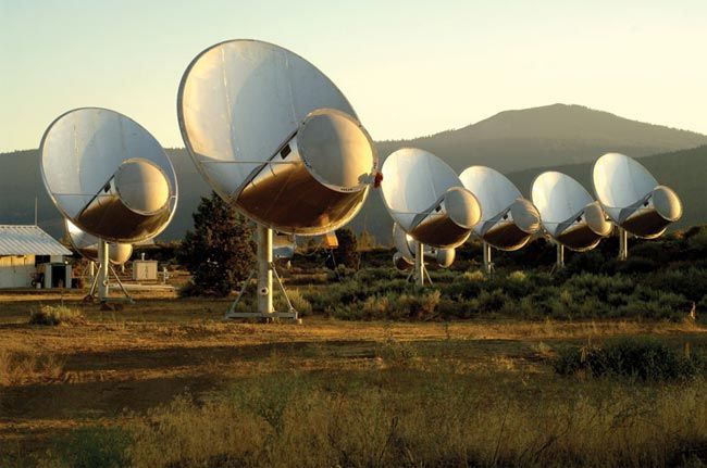 A look at the SETI Institute&#039;s Allen Telescope Array at Hat Creek Observatory about 290 miles northeast of San Francisco, Calif.