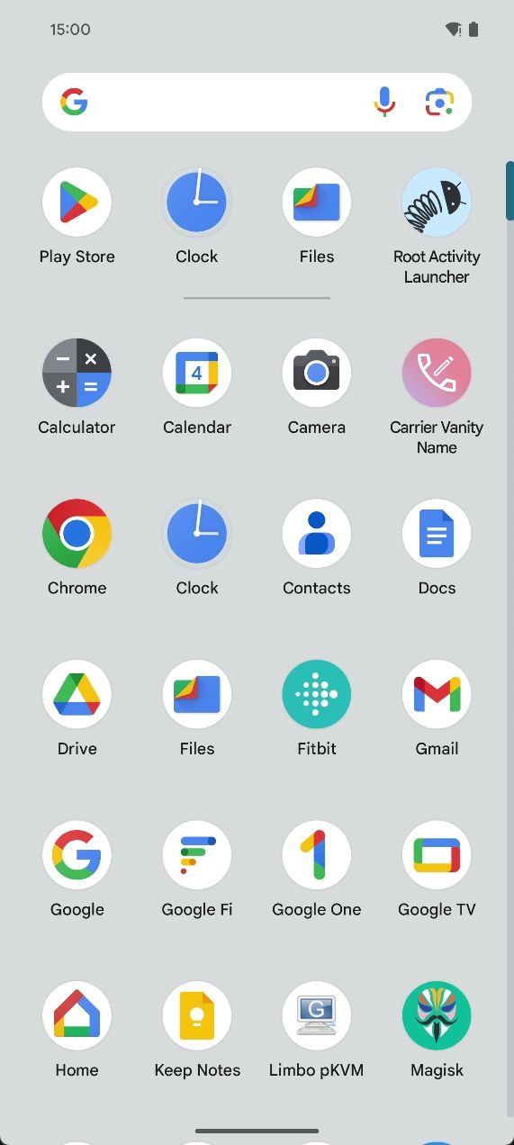 App drawer in the Pixel Launcher in Android 14 QPR2