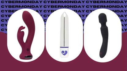 A selection of Lovehoney Cyber Monday deals, including rabbit vibrators, wand vibrators, and bullet vibrators