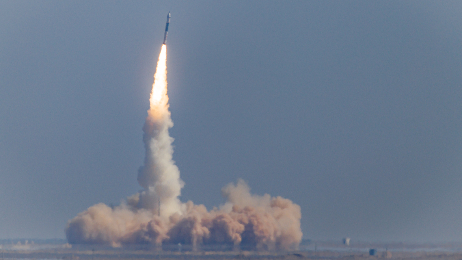 A photo of the Kuaizhou 11 rocket launching from China