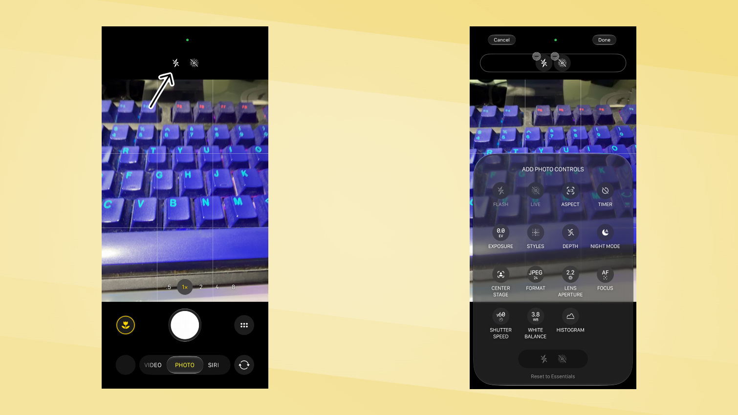 iPhone 18 Pro - Pro Controls screenshots.