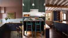 kitchens with dark colored cabinets