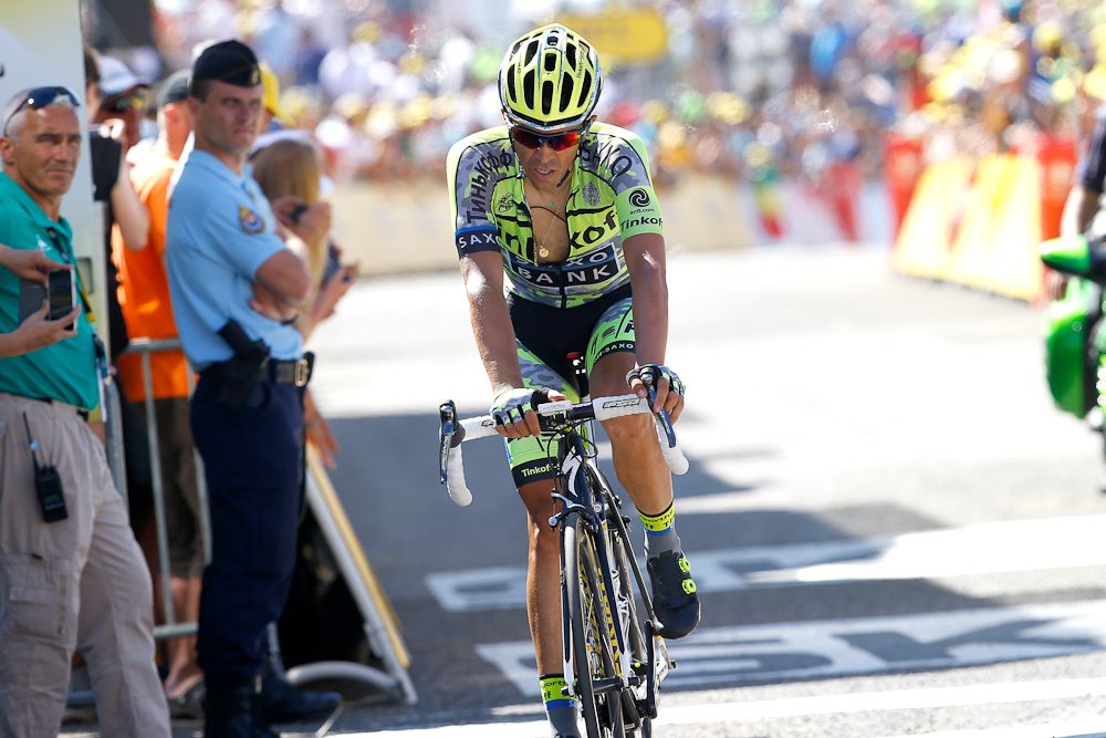 Alberto Contador lost time to his GC rivals during stage 10.