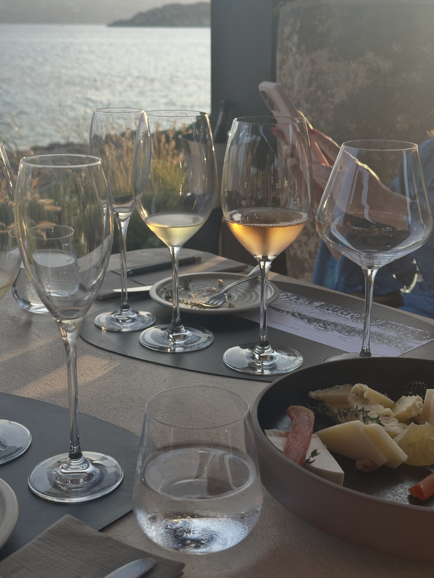 glasses of wine on a table