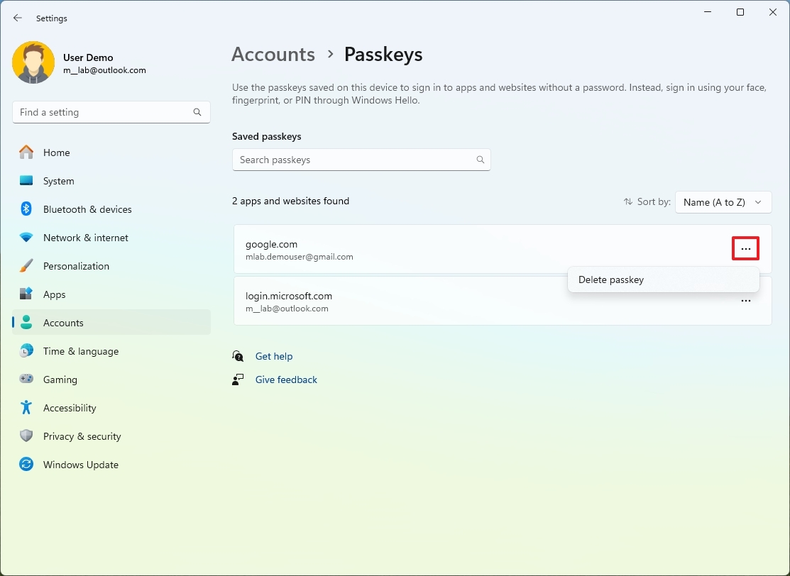 Passkeys manager
