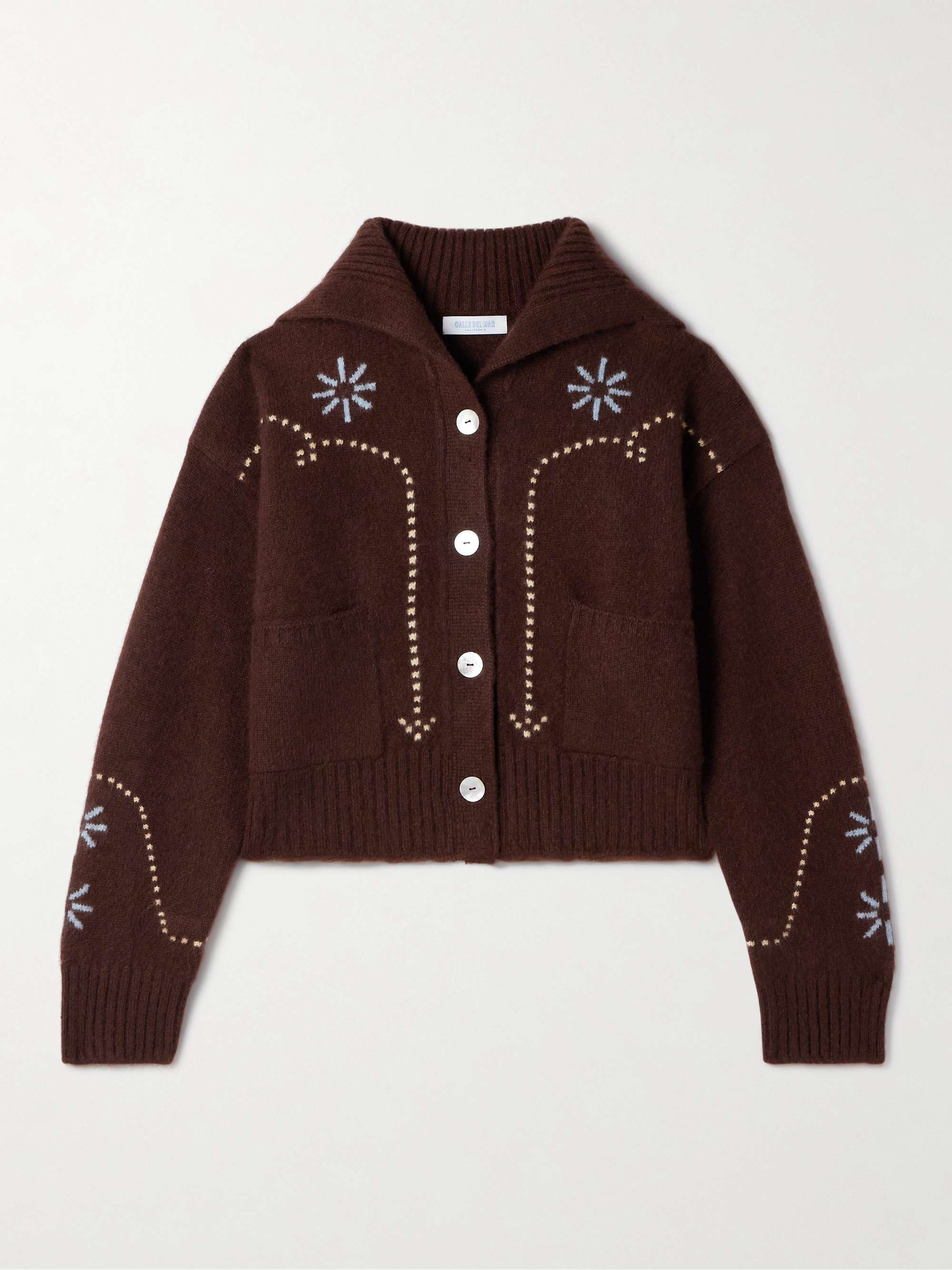 Intarsia-Knit Cashmere Cardigan