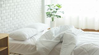 White duvet on bed