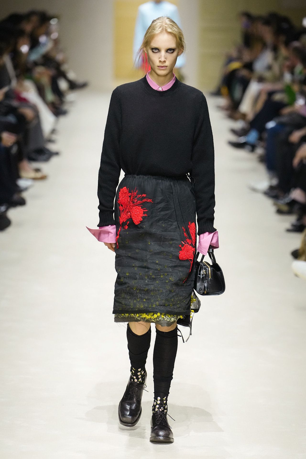 A runway look from the Prada Fall 2026 collection