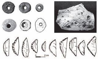 40,000 to 50,000 year old stone tools and abstract artistic decorations from South Asia (shown) closely resemble slightly older finds in South and East Africa