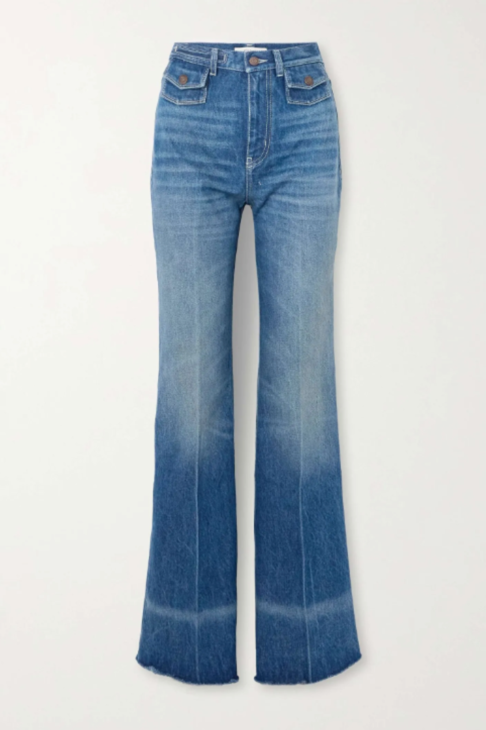 CHLOÉ, Frayed High-Rise Flared Jeans